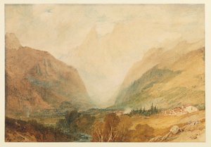 1810年頃、クールマイヨールの上からのモンブラン 作： Joseph Mallord William Turner