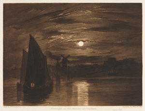 1920年、チャタムのメドウェイの月明かり。 作： Joseph Mallord William Turner