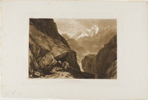 セント ゴタード山、Liber Studiorum のプレート 9 作： Joseph Mallord William Turner