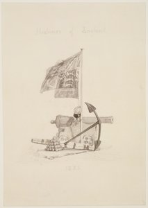 No.0567イギリスの港湾、本のタイトルページのデザイン、1825年（インクとウォッシュ） 作： Joseph Mallord William Turner