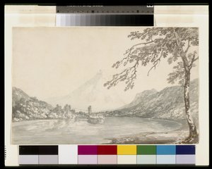 ウンターゼーンとブリエンツ湖の間のアール川にて 作： Joseph Mallord William Turner