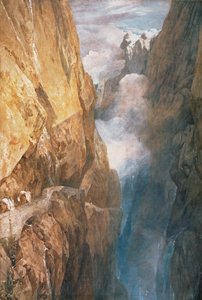 デビルズブリッジからの聖ゴッタルド山の通路、1804年（紙にトイレ） 作： Joseph Mallord William Turner