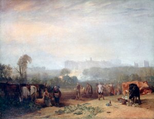 カブラを耕す、スラウ近く、 `ウィンザー、c1809 作： Joseph Mallord William Turner