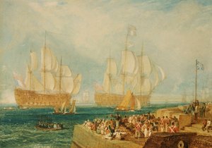 プリマス港：フランスの賞でけん引 作： Joseph Mallord William Turner