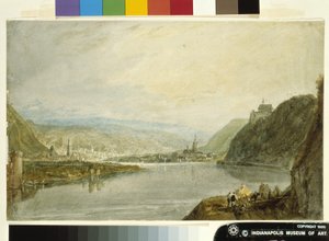 Remagen, Erpel And Linz (グレーウォッシュで準備された白い紙に水彩とグワッシュ) 作： Joseph Mallord William Turner