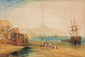 スカボロー、朝、男の子がカニを捕まえるc。 1810 作： Joseph Mallord William Turner