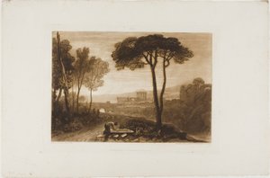 カンパーニャの場面、『学問の書』のプレート 38 作： Joseph Mallord William Turner