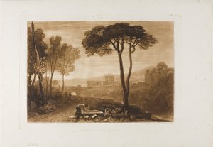 コンパニオンのシーン、Book of Studies のプレート 38 作： Joseph Mallord William Turner