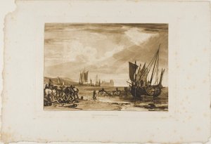 フランス海岸の情景、Liber Studiorum のプレート 4 作： Joseph Mallord William Turner