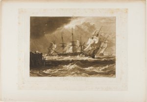 そよ風で出荷、Liber Studiorum のプレート 10 作： Joseph Mallord William Turner