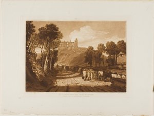 ギルフォード近郊の聖カタリナの丘（Liber Studiorumより33版 作： Joseph Mallord William Turner