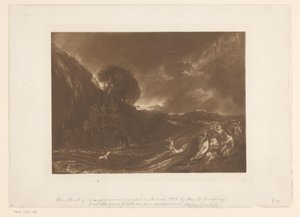 満潮と溺れる人がいる嵐の風景 大洪水 ランドスケープスタディ（連載タイトル） Liber Studiorum (シリーズタイトル)