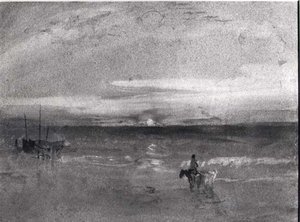 サンセット（水彩）（モノクロ写真） 作： Joseph Mallord William Turner