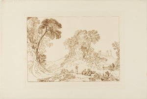 エギナ島のユピテル神殿、Liber Studiorumより、プレート77 作： Joseph Mallord William Turner
