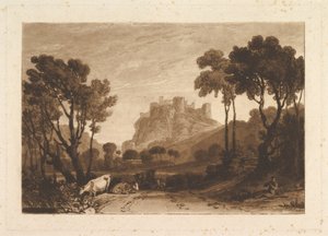 Meadows Liber Studiorum、パートII、プレート8、1808の上の城。 作： Joseph Mallord William Turner