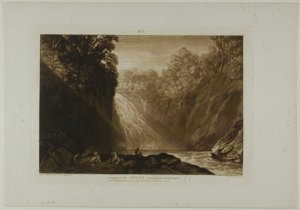 The Fall of the Clyde、Liber Studiorum のプレート 18 作： Joseph Mallord William Turner