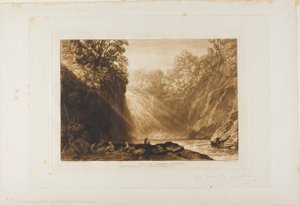 The Fall of the Clyde、Liber Studiorum のプレート 18 作： Joseph Mallord William Turner