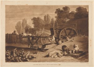 雄鶏のいる農家の庭 作： Joseph Mallord William Turner