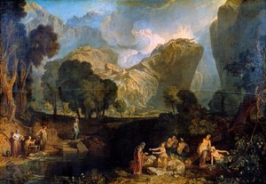 ヘスペリデスの園で争いのリンゴを選んだ不和の女神、1806 作： Joseph Mallord William Turner