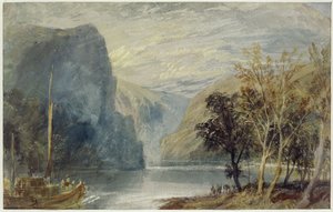 ローレライロック、1817年頃（紙に鉛筆と水彩）