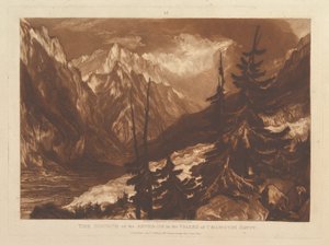 Chamouniの谷のArvaronの源、Savoy Liber Studiorum、pa ...、1816年1月1日。 作： Joseph Mallord William Turner