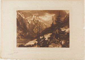 アーヴェロンの源、Liber Studiorum のプレート 60 作： Joseph Mallord William Turner