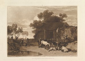 Straw Yard Liber Studiorum、パートII、プレート7、1808年2月20日。 作： Joseph Mallord William Turner