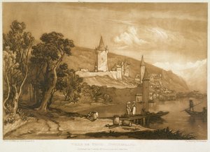 1816年にトーマスホゲッツによって彫刻された「リバスタジオラム」のトゥーンの町 作： Joseph Mallord William Turner