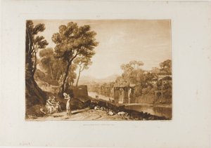 女とタンバリン、Liber Studiorum のプレート 3 作： Joseph Mallord William Turner