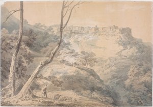 シビル神殿のあるチボリ（紙に鉛筆と水彩） 作： Joseph Mallord William Turner