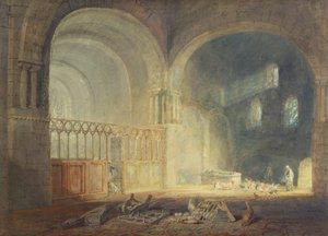 グラモーガンシャー、エウェニー修道院のトランセプト、1797年頃（紙に鉛筆、水彩画） 作： Joseph Mallord William Turner