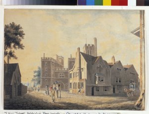 Näkymä Arkkipiispan palatsista, Lambeth (akvarelli valkoisella paperilla)