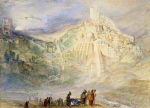 荒野Aエンゲディ＆サンタサバの修道院（紙にトイレ） 作： Joseph Mallord William Turner
