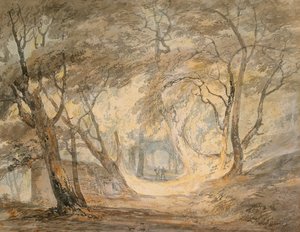 人物のいる森の風景、1798年頃（紙に水彩） 作： Joseph Mallord William Turner