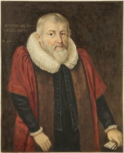 ブリストル市長ジョージ・ハリントンの議員会館での肖像（1617年）（水彩・紙 作： Joseph Manning