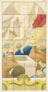 ブリストル大聖堂の北側通路の東端にある「復活」のステンドグラス（水彩・紙 作： Joseph Manning