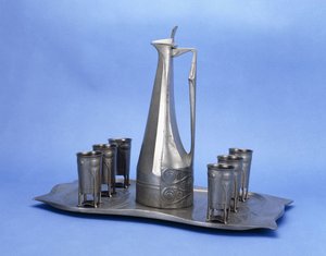 エーデルジンのピューター製酒器8点セット 作： Joseph Maria Olbrich