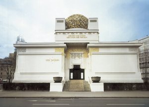 オルブリッヒ、ヨーゼフ・マリア（1867-1908）。ウィーン分離派の建物。1898.AUSTRIA.ウィーンファサード。ウィーン・セセッション。建築。 作： Joseph Maria Olbrich