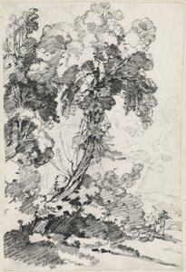 旅人がいるそびえ立つ木 作： Joseph Marie Vien