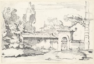 ヴィラ ジュリアの庭園への入り口 作： Joseph Marie Vien