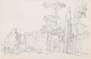 イタリアの別荘の庭園
