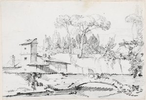 ボルゲーゼ公園のプラートの眺め 作： Joseph Marie Vien