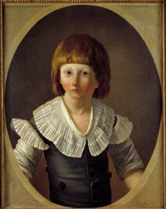 神殿の牢獄でのルイ17世（1785-1795）の肖像 若き日のジョゼフ・マリー・ヴィエン（1762-1848）による絵画 1793年 Sun.0,6x0,48 m パリ、カルナヴァレ美術館 作： Joseph Marie, the Elder Vien