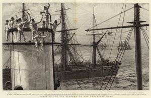 彼女の出発ホームで古い旗艦を応援