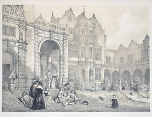 ロンドン、ケンジントンのホランド・ハウス（ジョセフ・ナッシュ著「The Mansion in England in Olden Time」より抜粋 作： Joseph Nash