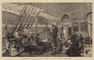Homeward Bound、インディアン部隊の船上スケッチ 作： Joseph Nash