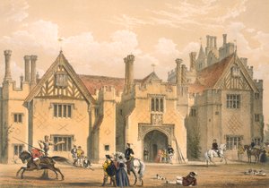 馬上槍試合の練習、Compton Wynyates、ワーウィック、1600 年代半ば。 作： Joseph Nash