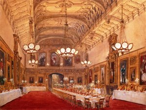 セントジョージズホール、ウィンザー城、1844年（WC） 作： Joseph Nash