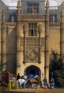 アーチ、モンタキュートハウス、サマセット、「中世の建築」、1838年 作： Joseph Nash