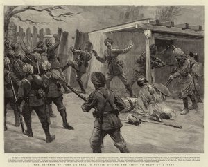 チトラル砦の防御、鉱山を爆破する包囲戦中の出撃 作： Joseph Nash